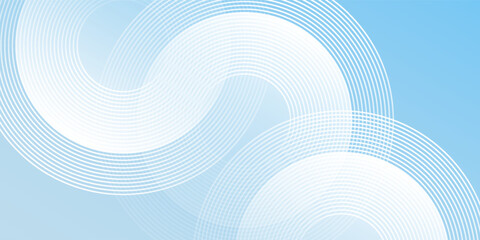 Fototapeta premium Modern banner background pastel colorful blue and white gradations. Circle effect style geometric modern