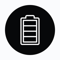 Full Battery Icon, Circular Style Isolated Vector Icon. 