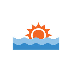 Sunrise on the Horizon Nautical Icon Color 