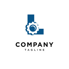 Letter L Gear Mechanical Logo Icon Vector