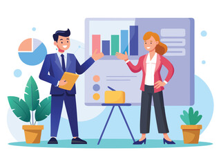 Business team presenting a new project strategy