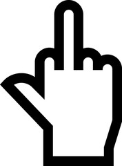 middle finger illustration on a white background     