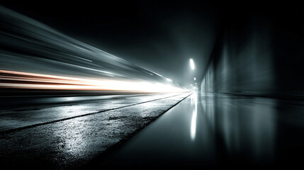 Abstract motion blur of light rays in space symbolizing high-speed technology, science, and acceleration. A futuristic design of super-fast, speedy blue light streaks representing motion and progress.