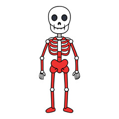 A spooky Halloween skeleton standing tall with eerie bones, ready to haunt the night. Perfect for haunted houses, parties, or creepy yard displays!