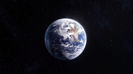 Naklejka premium An artistic representation of Earth floating in vast cosmic darkness