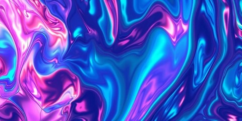 Obraz premium Abstract Liquid Swirl Background Neon Blue Pink Purple Iridescent Texture