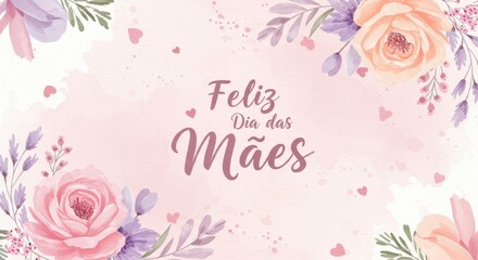 FELIZ DIA DAS MÃES COM FLORES