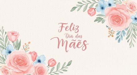 FELIZ DIA DAS MÃES COM FLORES