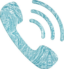 Aqua Glass Phone Icon – Transparent Smartphone Symbol for Contact UI Mobile Apps Communication Button Call Interface Element Digital Branding Layout in Aqua Style and Glossy Crystal Effect
