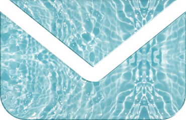 Aqua Glass Email Icon – Transparent Envelope Symbol for Communication UI Contact Form Messaging App Newsletter Interface and Digital Branding Design in Aqua Glass Glossy Crystal Style