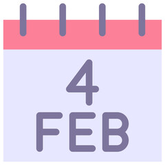 4 February Vector Calendar Icon. Isolated Vector Calendar. 