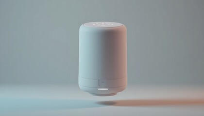 White Cylinder Diffuser with Light on Neutral Background