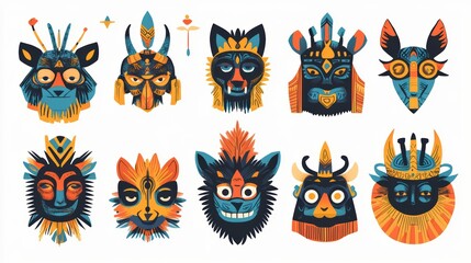 Colorful Abstract Masks Collection for Art and Design Projects