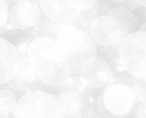 Background grey bokeh abstarct white beige circle light texture bubble blur pattern defocused glowing sparkle snow glitter snowflake magig backdrop ecosystem foreground card silver space decoration.