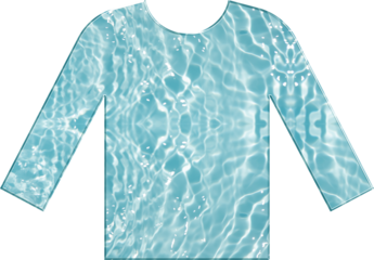 Aqua Glass Shirt Icon – Clothing Symbol for Fashion App, Wardrobe UI, or E-commerce Platform in Blue Glossy Transparent Crystal Style