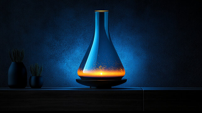 A modern lava lamp glowing in vibrant colors, isolated on a plain bright background with soft blur and empty space, symbolizing fluidity, mindfulness, and retro-futuristic calm.

