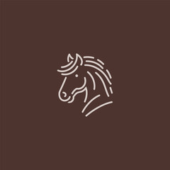 Horse Line Art Logo – Graceful horse in minimalist lines symbolizing speed and freedom.