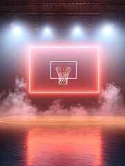 Basketball Hoop Neon Lights