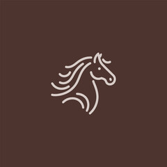 Horse Line Art Logo – Graceful horse in minimalist lines symbolizing speed and freedom.
