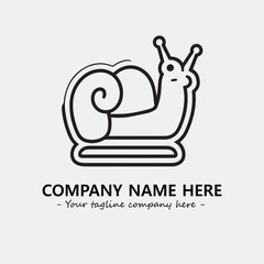 Snail illustration black and white for logo company vector image

