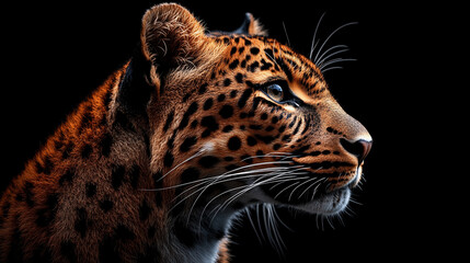 Fototapeta premium Abstract wallpaper featuring a stylized leopard against a vivid contrast background. Symbolizing strength, stealth, and individuality, this modern design evokes power and fearless elegance.