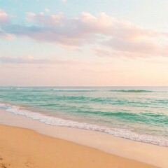 Fototapeta premium summer wallpaper 4k hd high quality summer background pictures | pastel beach aesthetic wallpaper | dreamy golden sand and turquoise ocean in 4k
