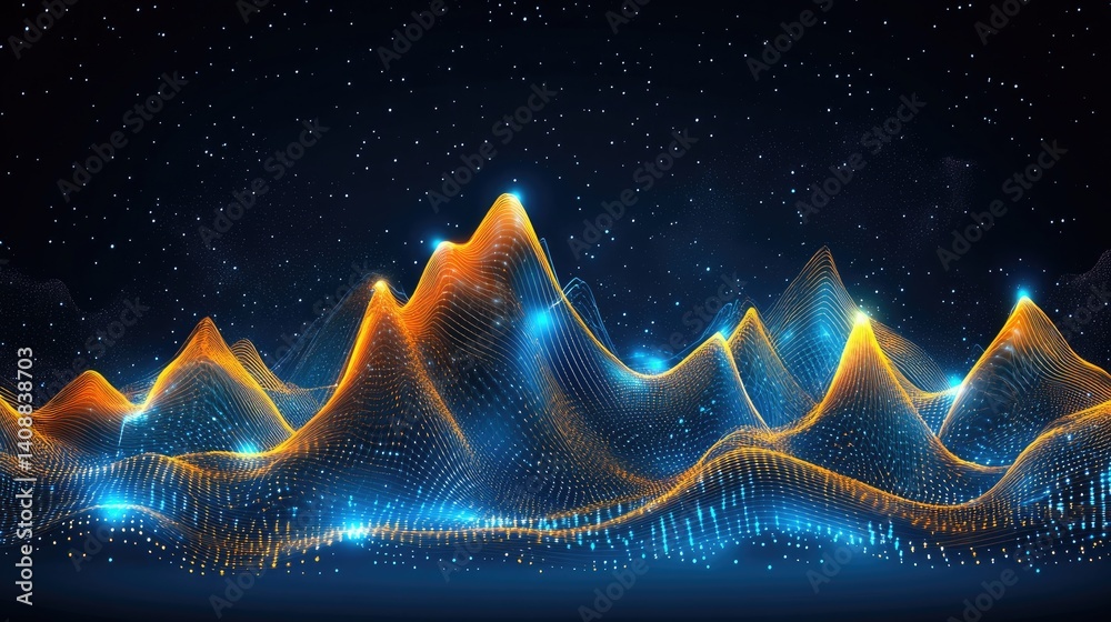 Poster futuristic abstract hud interface background with glowing ui elements