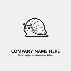 Snail illustration black and white for logo company vector image
