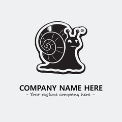 Snail illustration black and white for logo company vector image
