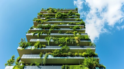 Tall evergreen tree against blue sky