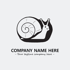 Snail illustration black and white for logo company vector image
