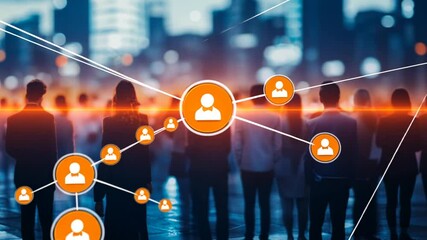 Global networking and social media connection with city scape, business network - Powered by Adobe