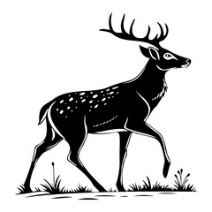 Wild deer silhouette Collection nature animal vector art