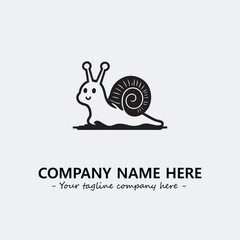 Snail illustration black and white for logo company vector image
