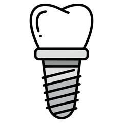 dental implant treatment flat color vector illustration template design