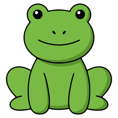 frog toy for kids happy fun flat color vector illustration template design