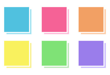 Fototapeta premium Overlapping Square Label Frame Illustration (Set of 6 Colors)