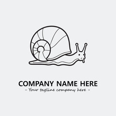 Snail illustration black and white for logo company vector image
