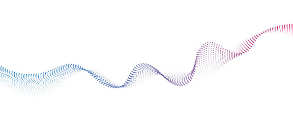 Flowing Dot Wave halftone gradient pattern on transparent background	
