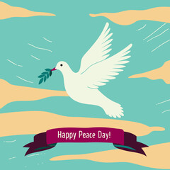 Dove of peace simple icon. Flying dove of peace icon art. Peace concept icon
