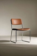 Fototapeta premium a close up of a chair with a brown seat and back