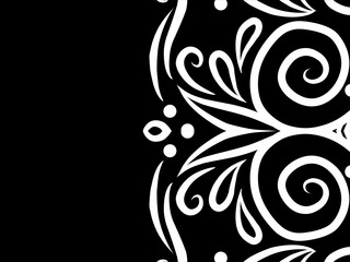 luxury BLACK AND WHITE traditional Indonesian Dayak batik design with aesthetic gradient background