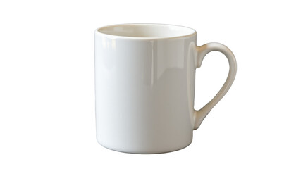 Single white ceramic cup isolated on white, a blank object for hot coffee or tea drink