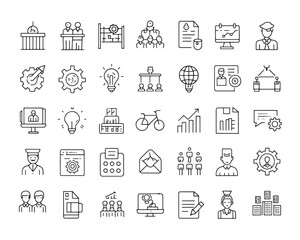 Flat Style Business Icons for Presentation Use
