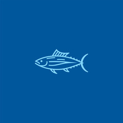 Tuna Fish Line Art Logo – Elegant tuna in smooth line style, ideal for seafood branding.