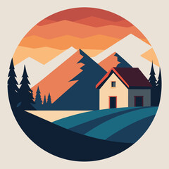 Obraz premium house in the mountains