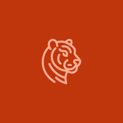 Tiger Line Art Logo – Powerful tiger in simple line art representing strength and agility.