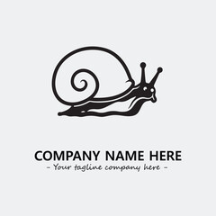 Snail illustration black and white for logo company vector image

