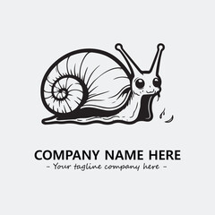 Snail illustration black and white for logo company vector image
