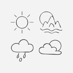 Hand Drawn Doodle Business Infographic Elements with nature theme Vector Illustration for stickers or prints